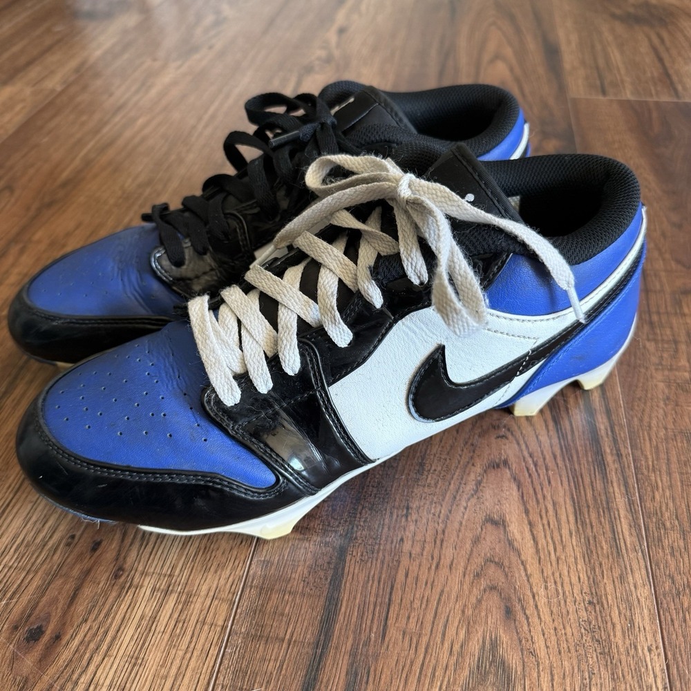 Nike Air Jordan 1 Low TD Football Cleats Royal Black White FJ6245-401 Men's 9.5